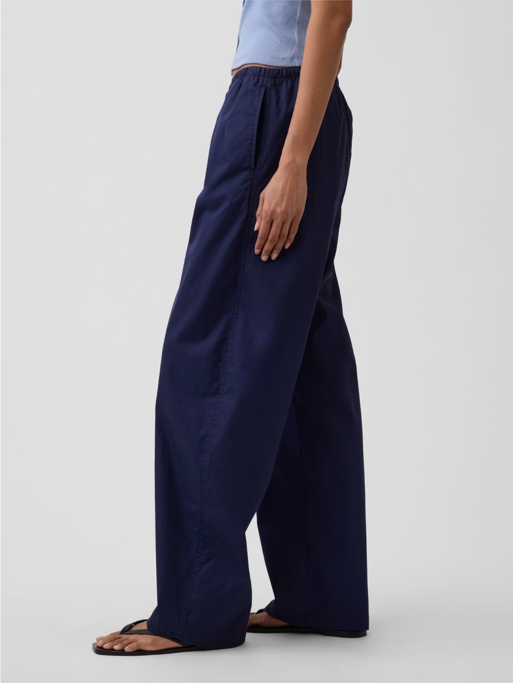 NWT 100% Cotton Poplin Easy Barrel Pants - Picture 3 of 11